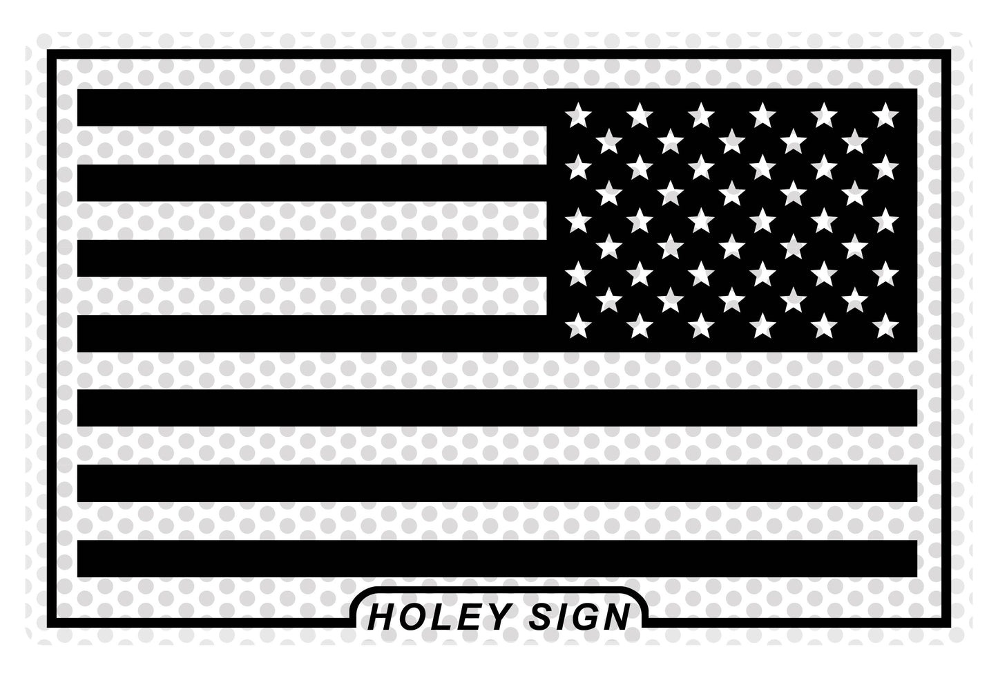 American Flag Black & White Reverse Decal