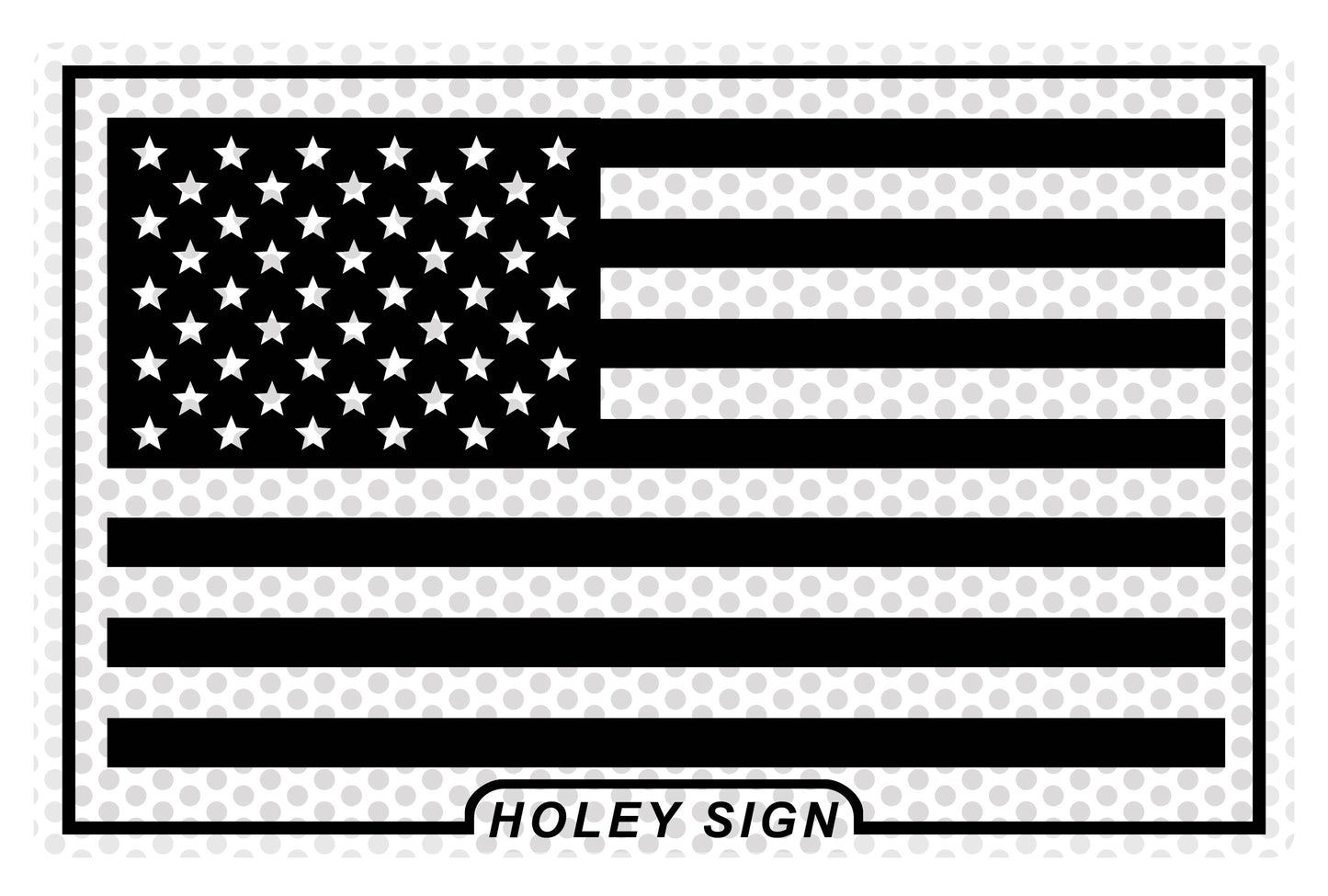 American Flag Black & White Decal