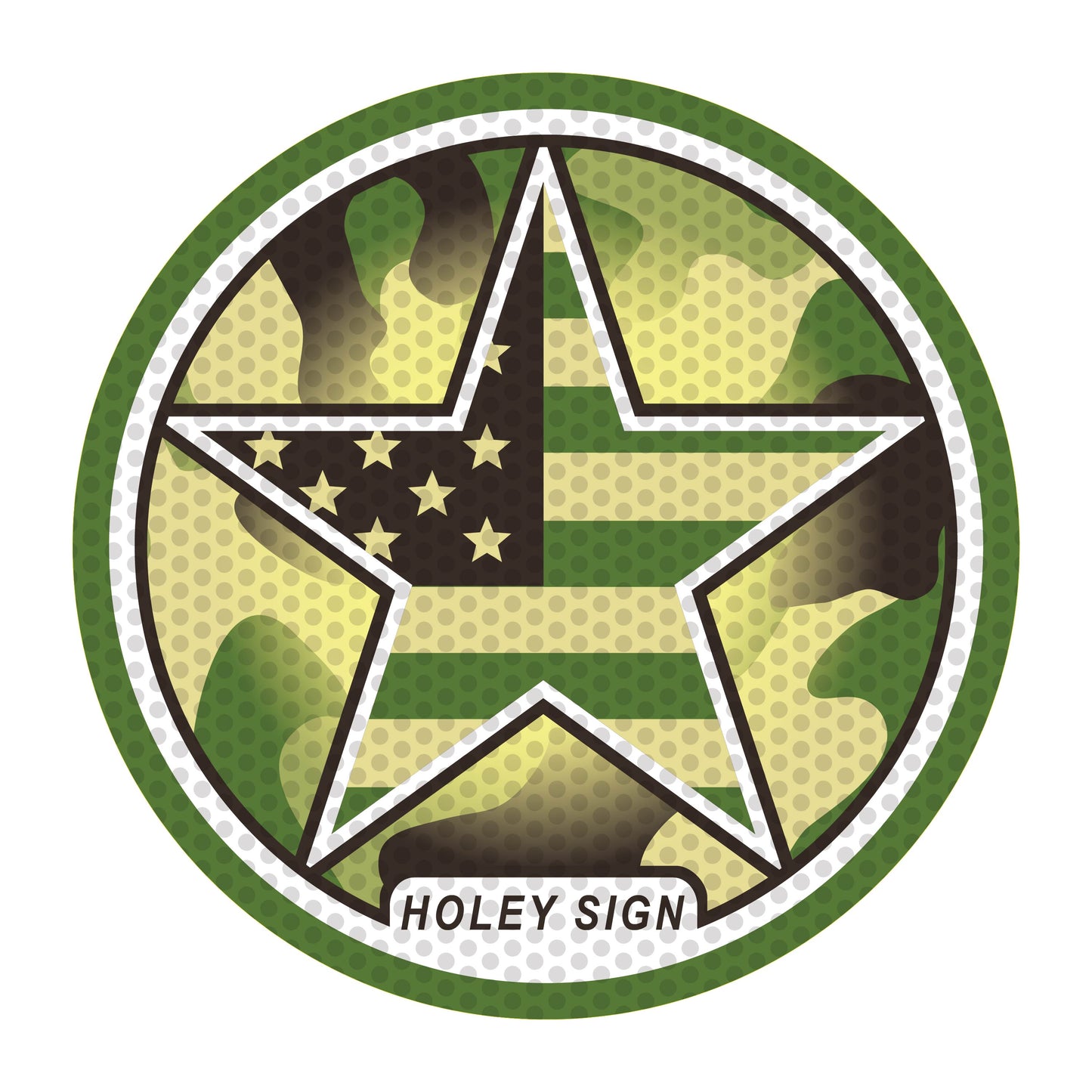 Army Camo Star Decal