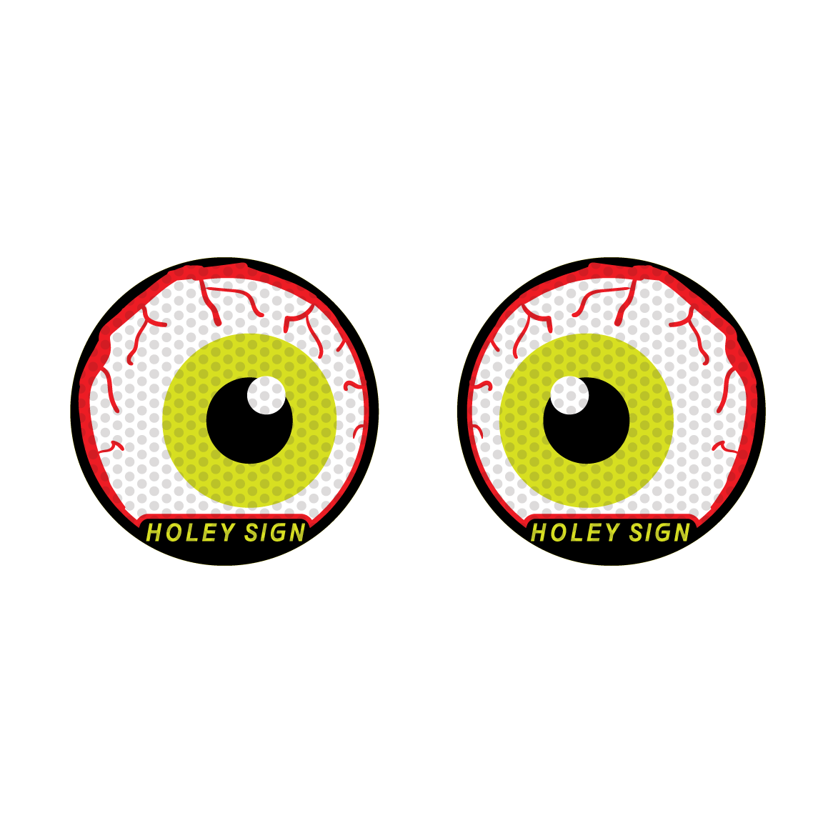 Halloween Both Eyeball Red White Green