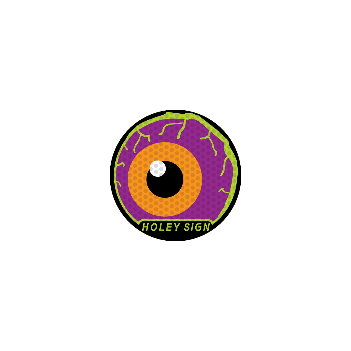 Halloween Left Eyeball Purple Orange Green