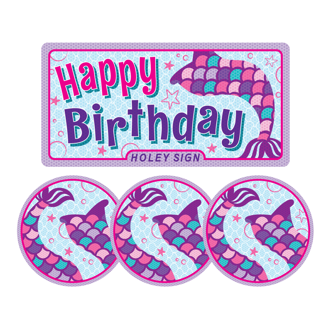 Happy Birthday Mermaid - 4pc Package