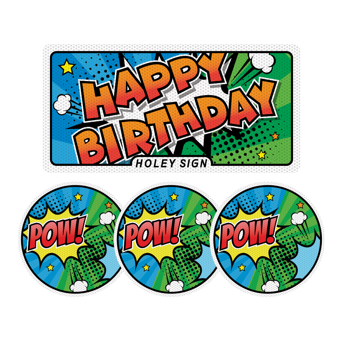 Happy Birthday Super Hero - 4pc Package