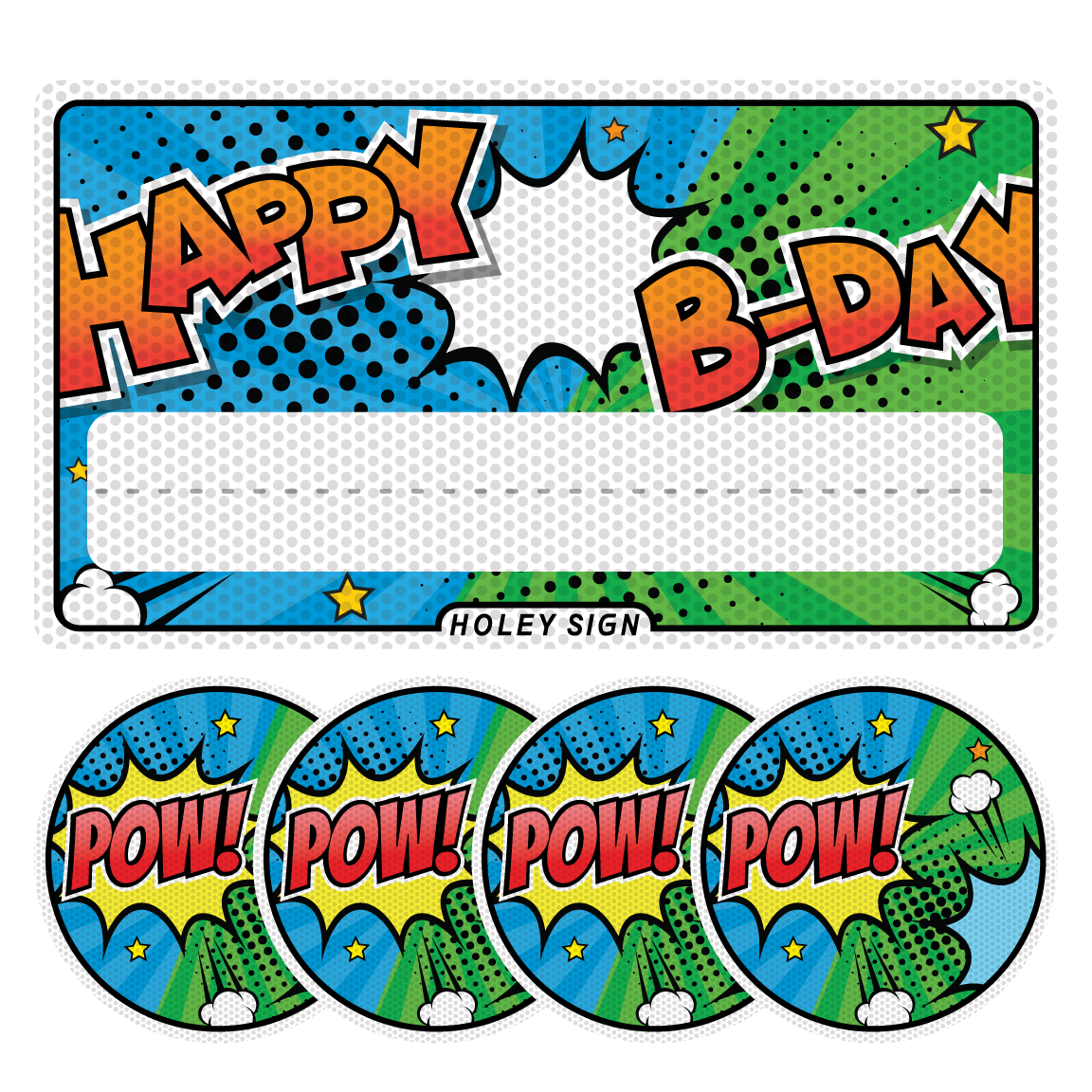 Happy Birthday Super Hero - 5pc Package