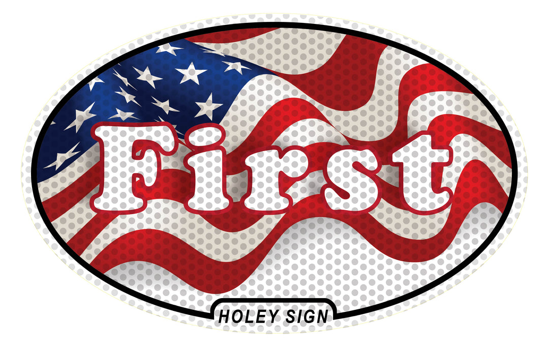 America First Flag Decal