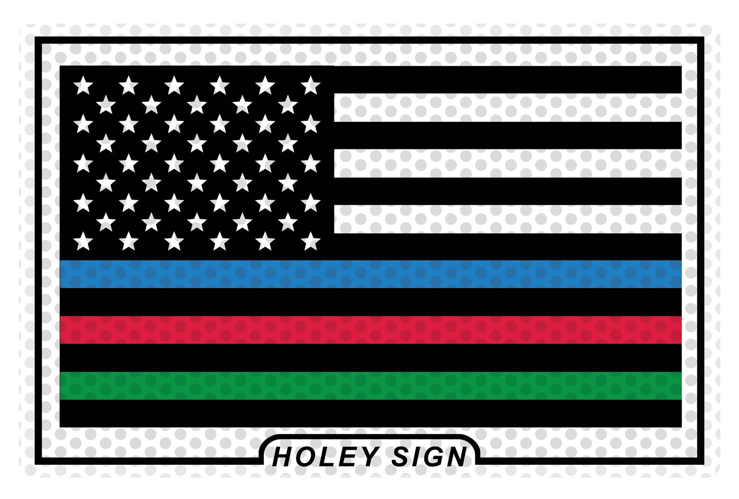 Support Police, Fire & Military American Flag Decal