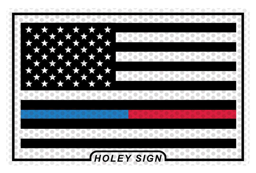 Support Police & Fire American Flag Decal