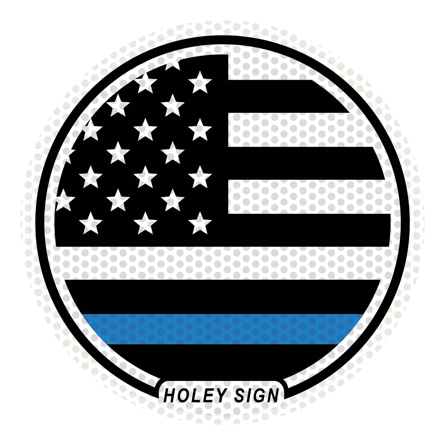Support Police American Flag Circle Decal