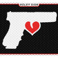 Gun with Heart Trigger Decal