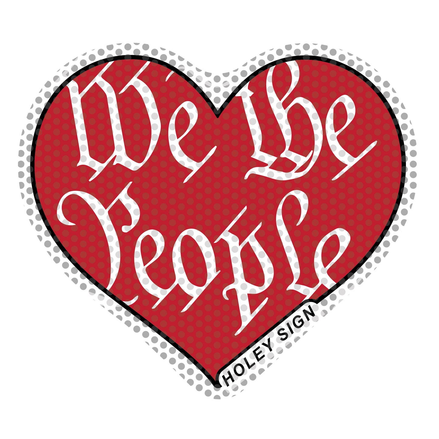We The People Heart Decal
